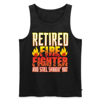 Volunteer fire brigade and firefighter - Men's Premium Organic Tank Top - black - Front - AI Model Male 178 light (178cm)