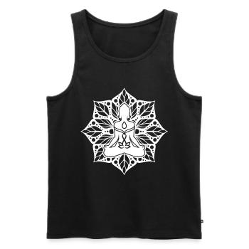 Yoga Lotus Blossom Meditation Relaxation Yoga Ladies - Men's Premium Organic Tank Top - black - Front - AI Model Male 178 light (178cm)