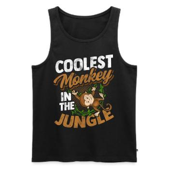 Affe Gorilla Primat Monkey Primat Tier Lackaffe - Männer Premium Bio Tank Top - Schwarz - Vorne - AI Model Male 178 light (178cm)