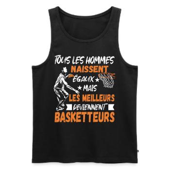 Basketteurs Cadeau pour Basketteur Humour - Débardeur bio Premium Homme - noir - Devant - Michal (187cm)