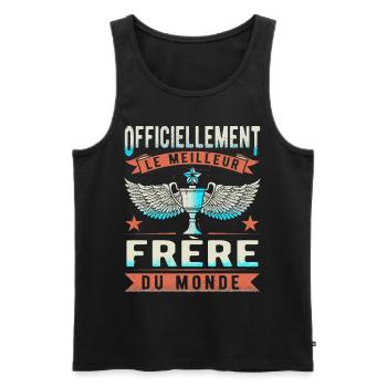 Meilleur Frère Du Monde - Débardeur bio Premium Homme - noir - Devant - AI Model Male 178 light (178cm)