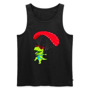 Lustiger Hanggleiter Dinosaurier Paraglider Flug - Männer Premium Bio Tank Top - Schwarz - Vorne - Michal (187cm)