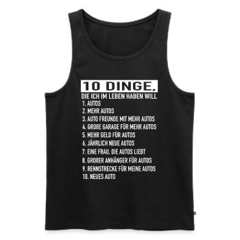 Auto Bibel - 10 Dinge, die ich im leben haben will - Männer Premium Bio Tank Top - Schwarz - Vorne - Michal (187cm)