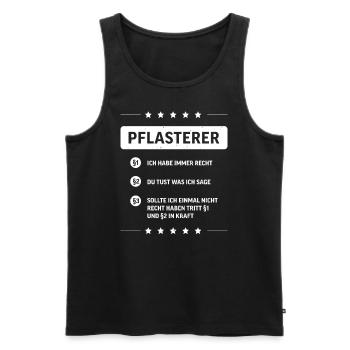 Pflasterer Straßenbau Baustelle Bauarbeiter - Männer Premium Bio Tank Top - Schwarz - Vorne - Michal (187cm)