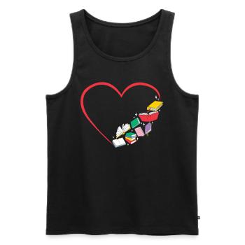 Book Reading Literature Books Heart - Men's Premium Organic Tank Top - black - Front - Michal (187cm)