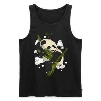 Sleeping panda panda bear gift animal bamboo - Men's Premium Organic Tank Top - black - Front - AI Model Male 178 light (178cm)