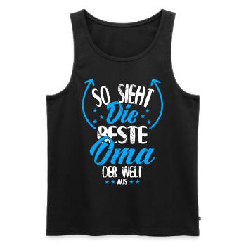 Beste Oma - Oma ist die Beste - Männer Premium Bio Tank Top - Schwarz - Vorne - AI Model Male 178 light (178cm)