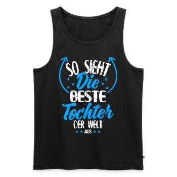 Beste Tochter der Welt - Geschenkidee für Tochter - Männer Premium Bio Tank Top - Schwarz - Vorne - AI Model Male 178 light (178cm)