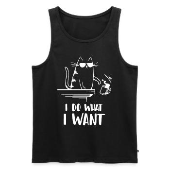 I do what I want cat - Men's Premium Organic Tank Top - black - Front - AI Model Male 178 light (178cm)
