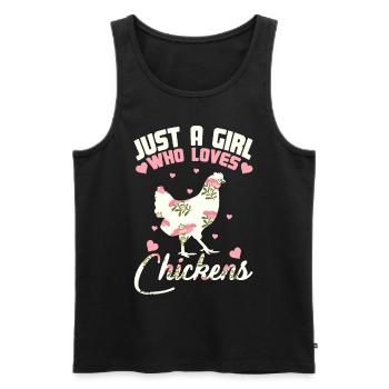 Girl how loves Poulets cadeau - Débardeur bio Premium Homme - noir - Devant - Michal (187cm)