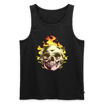 Burn Totenkopf Design Fun Geschenk - Männer Premium Bio Tank Top - Schwarz - Vorne - AI Model Male 178 light (178cm)