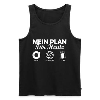Tagesablauf Volleyball - Männer Premium Bio Tank Top - Schwarz - Vorne - Michal (187cm)