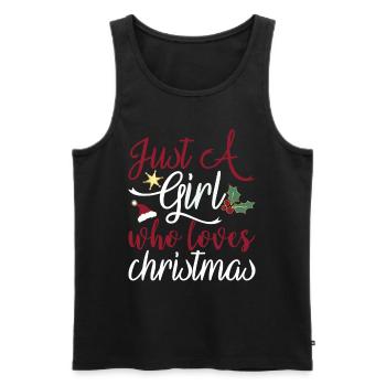 Juste une fille qui aime Noël - Débardeur bio Premium Homme - noir - Devant - Michal (187cm)