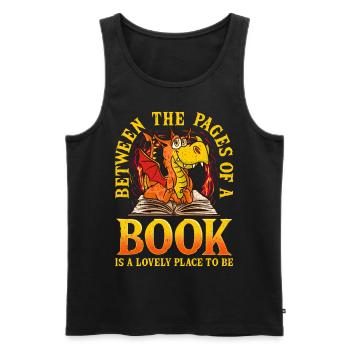 Livre Dragon Lire Livre-livre-livre Roman Auteur - Débardeur bio Premium Homme - noir - Devant - Michal (187cm)