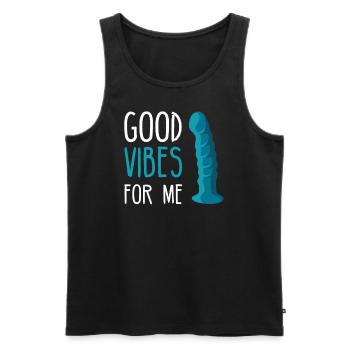BDSM Bondage Sex Anal Plug Dildo Vibrator Sub - Men's Premium Organic Tank Top - black - Front - AI Model Male 178 light (178cm)