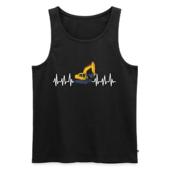 Excavator construction work road construction dredging work - Men's Premium Organic Tank Top - black - Front - AI Model Male 178 light (178cm)