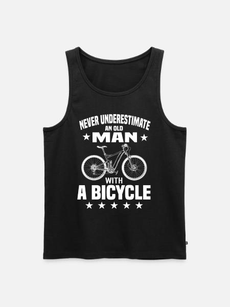 Alter Mann Fahrrad - Männer Premium Bio Tank Top - Schwarz