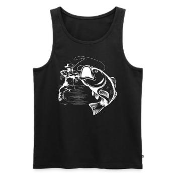 pêche - Débardeur bio Premium Homme - noir - Devant - Michal (187cm)