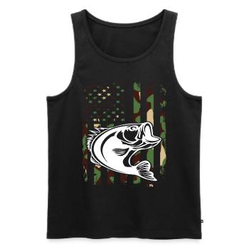Fishing camouflage - Men's Premium Organic Tank Top - black - Front - AI Model Male 178 light (178cm)