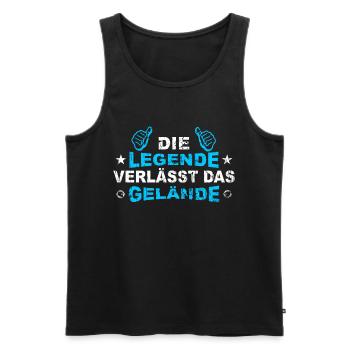 Die Legende verlässt das Gelände - Männer Premium Bio Tank Top - Schwarz - Vorne - Michal (187cm)