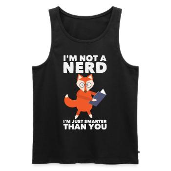 Renard nerd? Intelligent avec un cadeau de livres - Débardeur bio Premium Homme - noir - Devant - Michal (187cm)