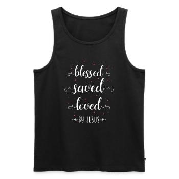 Christian bible verse religion - Men's Premium Organic Tank Top - black - Front - AI Model Male 178 light (178cm)