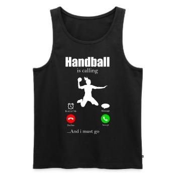 Handball - Débardeur bio Premium Homme - noir - Devant - AI Model Male 178 light (178cm)