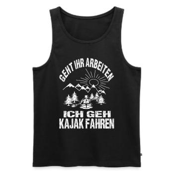 Kajak fahren im Wildwasser - Männer Premium Bio Tank Top - Schwarz - Vorne - Michal (187cm)