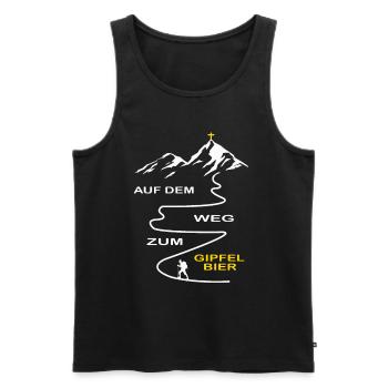 Auf dem Weg zum Gipfelbier - Männer Premium Bio Tank Top - Schwarz - Vorne - Michal (187cm)