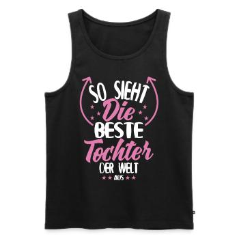 Beste Tochter der Welt - Männer Premium Bio Tank Top - Schwarz - Vorne - AI Model Male 178 light (178cm)