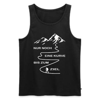 Une seule courbe de plus à l'arrivée - Débardeur bio Premium Homme - noir - Devant - Michal (187cm)