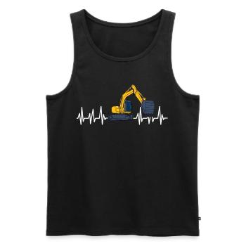 Excavator construction machinery excavator construction site wheel loader - Men's Premium Organic Tank Top - black - Front - AI Model Male 178 light (178cm)