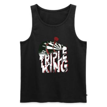 Dartscheibe mit Dartpfeilen Triple King - Männer Premium Bio Tank Top - Schwarz - Vorne - AI Model Male 178 light (178cm)
