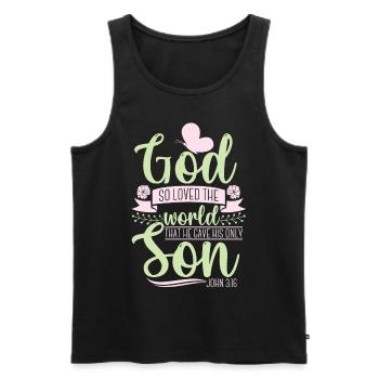 Christian bible verse religion - Men's Premium Organic Tank Top - black - Front - AI Model Male 178 light (178cm)