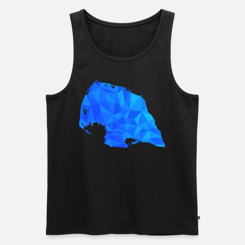 Fehmarn Polygon - Männer Premium Bio Tank Top - Schwarz
