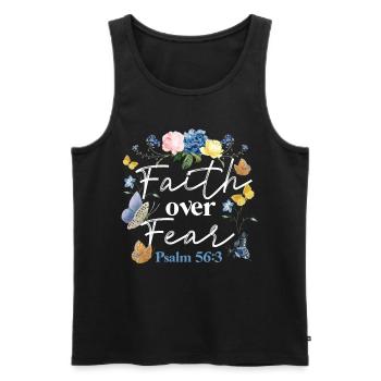 Christlicher Bibelvers Blume Schmetterling - Männer Premium Bio Tank Top - Schwarz - Vorne - Michal (187cm)
