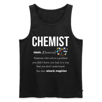 chimie - Débardeur bio Premium Homme - noir - Devant - Michal (187cm)