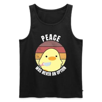 Peace was never an option duck with knife meme - Men's Premium Organic Tank Top - black - Front - Michal (187cm)