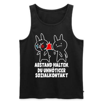 Keep your distance. Unnecessary social contact - rabbits - Men's Premium Organic Tank Top - black - Front - AI Model Male 178 light (178cm)