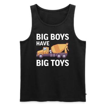 Cement mixer construction site truck driver concrete gift - Men's Premium Organic Tank Top - black - Front - Michal (187cm)