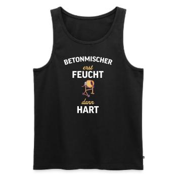 Betonmischer Baustelle Beton Bauarbeiter Geschenk - Männer Premium Bio Tank Top - Schwarz - Vorne - Michal (187cm)