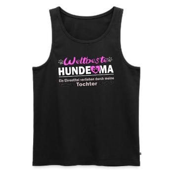Weltbeste Hunde Oma - Männer Premium Bio Tank Top - Schwarz - Vorne - AI Model Male 178 light (178cm)