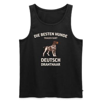 Deutsch Drahthaar I Jagdhund Vorstehhund Geschenk - Männer Premium Bio Tank Top - Schwarz - Vorne - Michal (187cm)