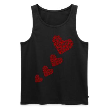 Coeur de patte de chien - Idée cadeau fête des mères - Débardeur bio Premium Homme - noir - Devant - AI Model Male 178 light (178cm)