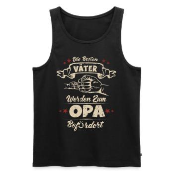 Papa Sohn Opa Enkelkind Vatertag Geschenk - Männer Premium Bio Tank Top - Schwarz - Vorne - Michal (187cm)