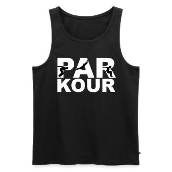 Parkour Parkourläufer Parkourlauf Parkourläuferin - Männer Premium Bio Tank Top - Schwarz - Vorne - Michal (187cm)