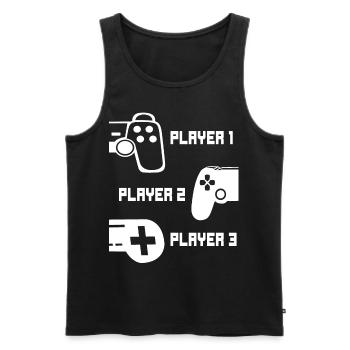 Gaming Player Gamer Controller - Partner Gaming - Männer Premium Bio Tank Top - Schwarz - Vorne - AI Model Male 178 light (178cm)