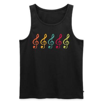 Clé de bas de musique - Débardeur bio Premium Homme - noir - Devant - Michal (187cm)