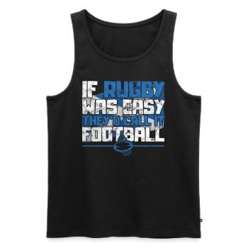 If Rugby was Easy they'd call it Football Rugby - Men's Premium Organic Tank Top - black - Front - AI Model Male 178 light (178cm)