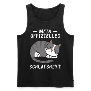 Katze Schlafshirt Geschenk Geburtstag - Männer Premium Bio Tank Top - Schwarz - Vorne - Michal (187cm)